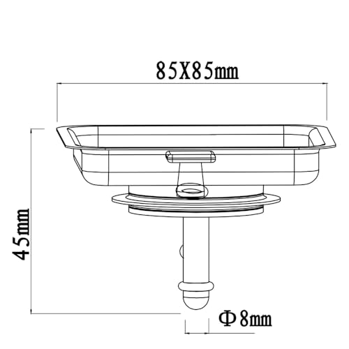 Colador cuadrado de acero inoxidable para fregadero miniatura 6