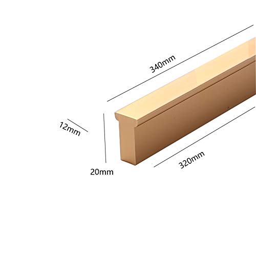 Cabinet Kitchen Door Handle Gold Drawer Cupboard Knobs Cabinet Hardware Pulls Handles 340mm Length (Hole Centers 320mm) - Image 4