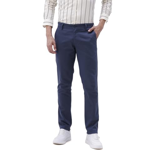 Image of BASICS Premium Cotton Stretch Formal Trousers for Men | Office Pants