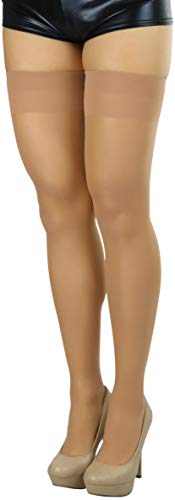 Image of ToBeInStyle Women's Sheer Banded Thigh High Socking w /Opaque Band