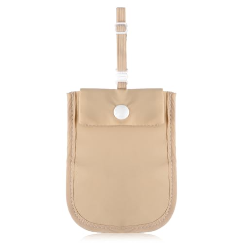 Yuanan RFID Blocking Hidden Bra Wallet Travel Money Pouch With Adjustable Strap Money Belt for Travel Women Hidden Secret Pocket for Valuables(Khaki)