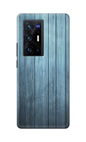 Image of Printed Hard Back Cover Case for Vivo X70 Pro Plus | Vivo X70 Pro+ Back Cover (Wooden Blue) -702