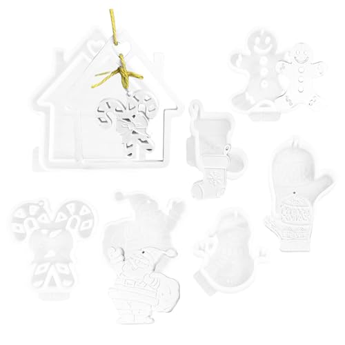 Moldes de resina epoxi para colgantes navideños de resina, formas de decoración de casa, forma de llavero, colgante de joyería, manualidades con bonitos para colgantes de árbol de Navidad