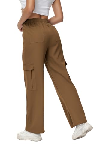 Women Wide Straight Leg Pants Trendy Y2k Streetwear Cargos Twill Utility Pant with 6 Pockets4