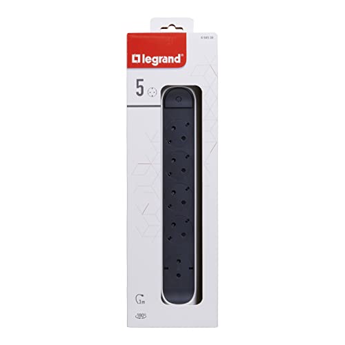 Regleta giratoria Legrand con interruptor luminoso base multiple 5 tomas y cable 3m 5