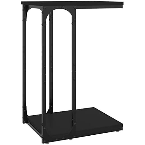 vidaXL Mesa Auxiliar de Madera contrachapada Negro 40x30x60 cm Cover