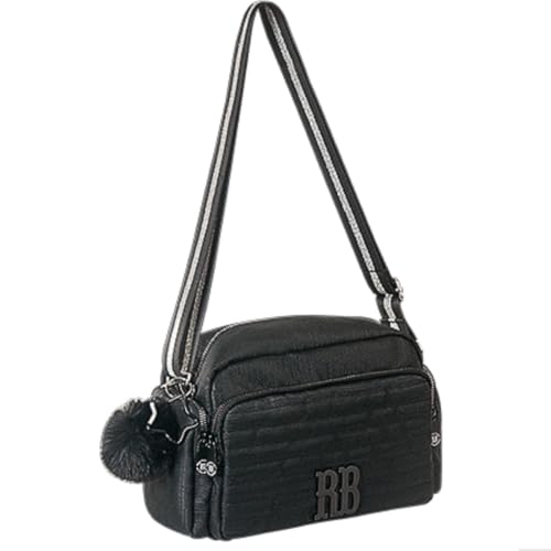 Bolsa Transversal Preta Feminina Com Bolso Rebecca Bonbon CLIO STYLE
