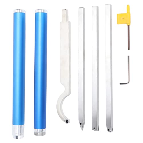 Outil de tournage sur bois, 8 pcs inserts en carbure de tungstène longueur réglable poignée en alliage d'aluminium tour outil de tournage outil de tournage du bois portable
