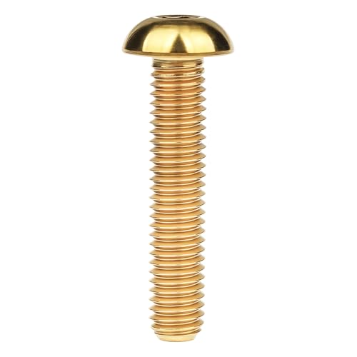 Image of Titanium Bolt M4x6 8 10 12 15 20mm Hex Head Screws for Bicycle Pack of 4 (Gold, M4x20mm)