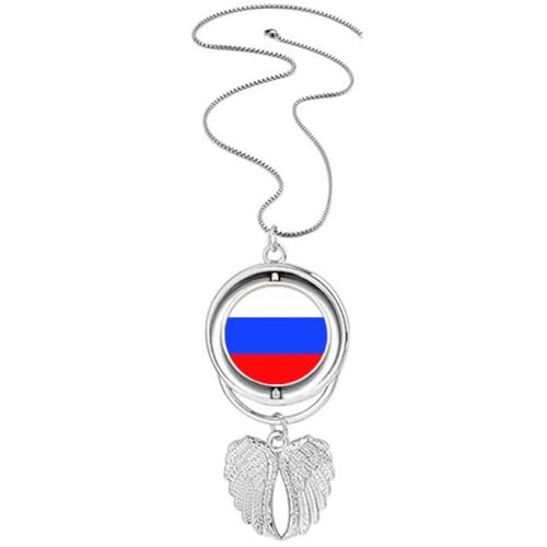 Pendentif drapeau russe cadeau bijoux ailes d'ange pour anniversaire