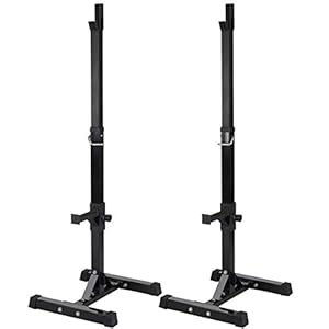 Yaheetech 2PCS Adjustable 44-70 Inch Squat Rack Portable Utility Home Gyms Workout Weight Dumbbell Racks Stands for Exercise & Fitness Strength Training