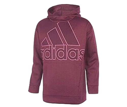adidas Girls' Hooded Fleece Tunic Pullover Sweatshirt (Purple, Small)
