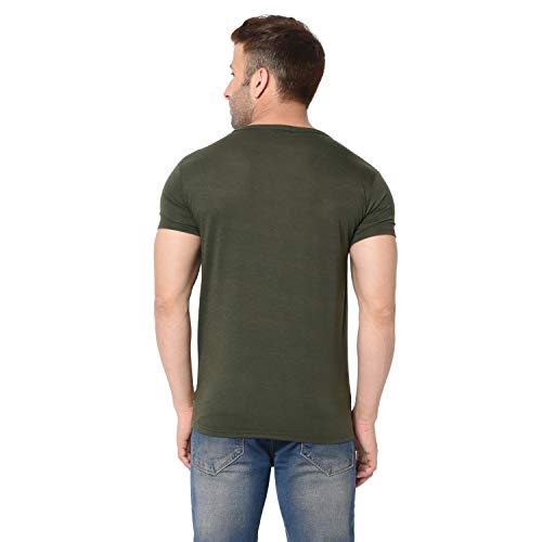 Image of Men's Cotton Blend Half Sleeve V Neck Tshirt