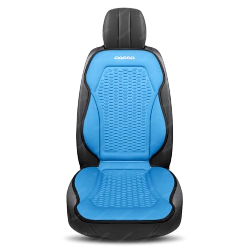 パッソ 700系 車用背もたれクッション パッソ 700系 M700 M710 車用3D冷感シートクッション 背もたれセット 夏用 通気性 防滑 一体型フィット 簡単取付四季対応 車用シートカバー(ブルー,1個)
