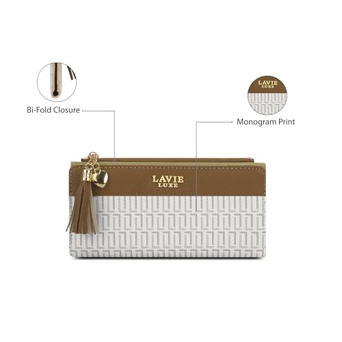 Image of Lavie Luxe Women's Mono Safain25 Bifold Zip Wallet |Gift For Ladies