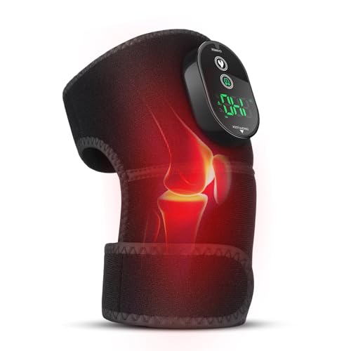 Cordless Heated Knee Brace for Pain Relief, Rechargeable Heating Knee Brace Shoulder Brace Support with 6 Heating Levels & 3 Timer,3 in 1 Heated Knee Pad for Shoulder Elbow