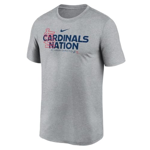 Nike Men's MLB Local Rep Legend Performance T-Shirt (US, Alpha, Medium, Regular, Regular, Grey, St. Louis Cardinals)