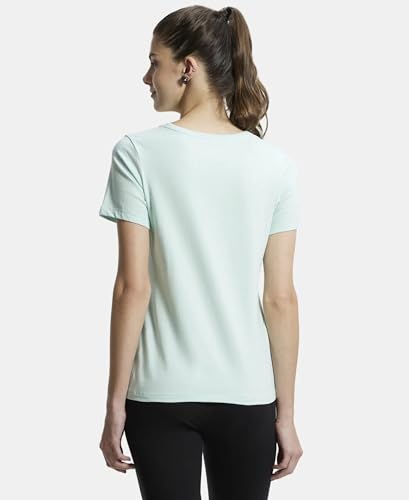 Image of Jockey 1361 Women's Super Combed Cotton Elastane Stretch Regular Fit Graphic Printed Round Neck Half Sleeve T-Shirt (Prints May Vary)