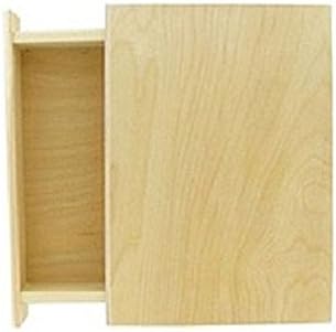 NicoleCrafts 1 X Unfinished Pine Wood 8" Book BOX with Pull Out Drawer,Tan