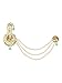 I Jewels Gold-Toned Mint & White Kundan Studded & Beaded Maharaja Pagdi Kalangi for Men (SM60Min)