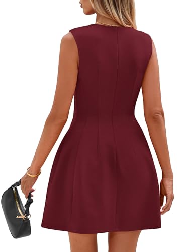Image of PRETTYGARDEN Summer Dresses for Women 2026 Elegant Classy Spring A Line Business Casual Work Graduation Cocktail Short Dress