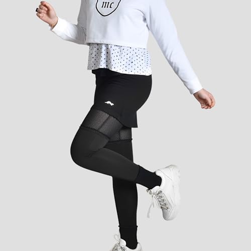 Leggings Rejilla Mujer Negros con Puntilla Chic Elegante 2