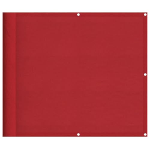 vidaXL Balkon-Sichtschutz Rot 90x700 cm 100% Polyester-Oxford, Balkonsichtschutz, Balkonbespannung, Balkon Windschutz, Sichtschutz, Balkonverkleidung