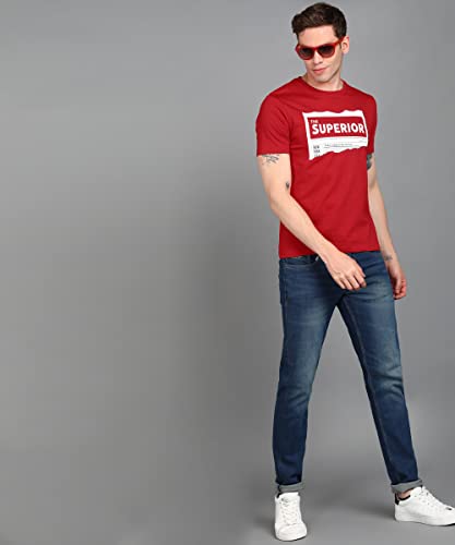 Image of Urbano Fashion Men's Graphic Printed Round Neck Half Sleeve Slim Fit Cotton T-Shirt