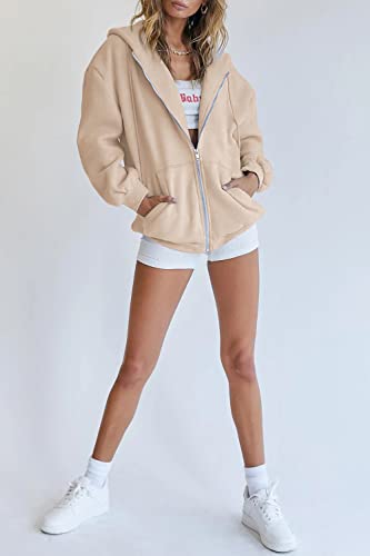Image of PRETTYGARDEN Women's Fall Zip Up Hoodies Sweatshirts