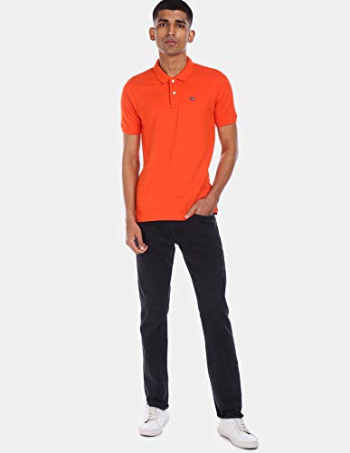 Image of Arrow Sport Solid Polo T-Shirt for Men - Regular Fit, Cotton Half Sleeves Mens Tshirt