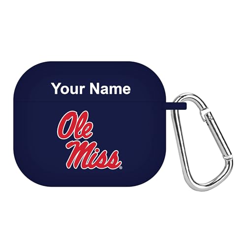 Mississippi Ole Miss Rebels Custom Name HD Case Cover Compatible with Apple AirPods Gen 3 (Navy)