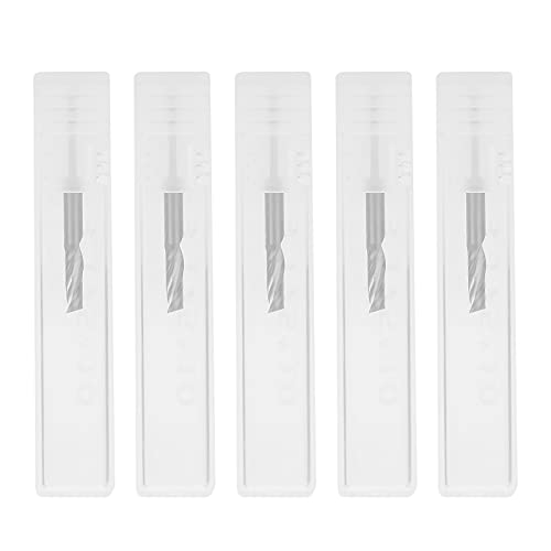 Respicefinem 5pcs Carpenter Wood Carving Milling Cutter Tungsten Steel Spiral Router Bit with 3175mm Cutter Head and 10mm Blade Length Adopts High Quality Tungsten Steel Material