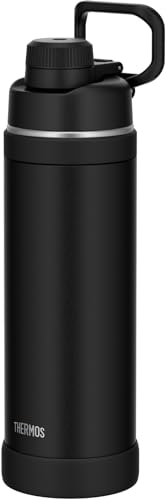 FJU-1000 BK Thermos Water Bottle, Vacuum Insulated Sports Bottle, 0.3 gal (1 L) Black, Convenient Carrying Loop, Direct Drinking, Easy to Clean with Removable Mouth for Cold Retention