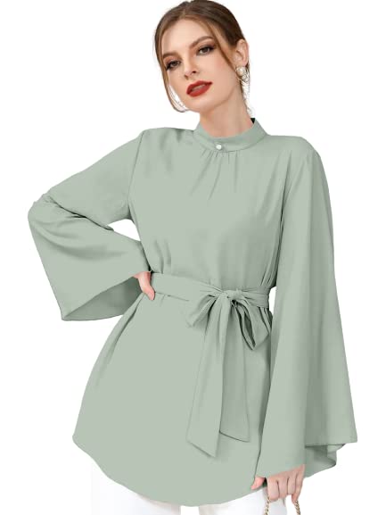 GG Style Womens Top Western Tops Flare Sleeve and Coller-image-0