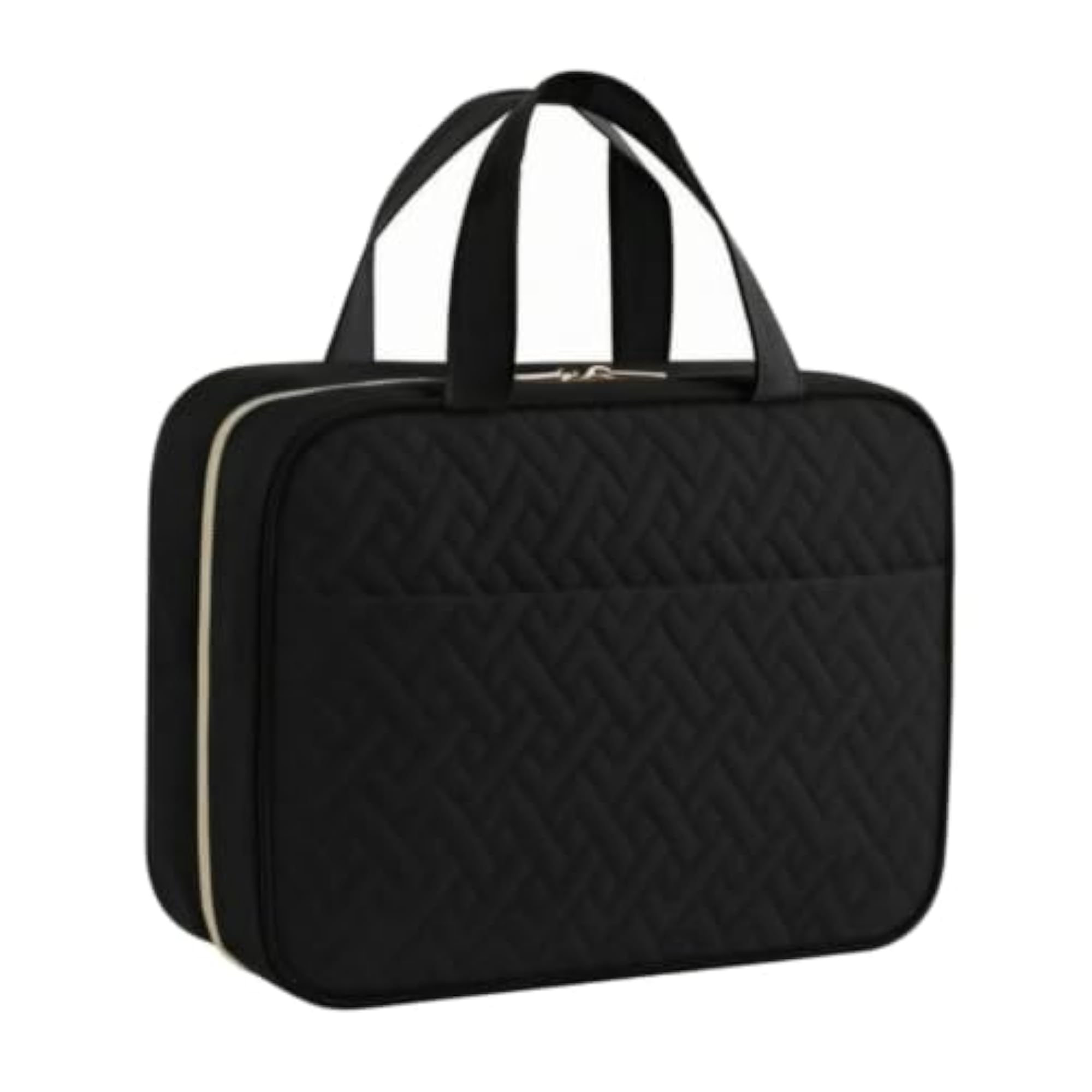 Women's Structured Travel Toiletry Bag with Hanging Hook, Compact Organizer
