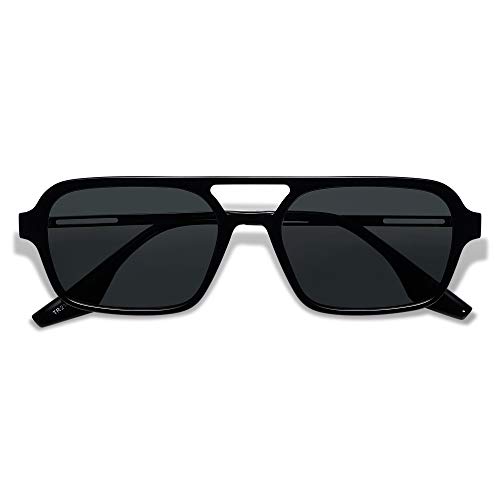 Image of SOJOS Vintage Polarized Aviator Sunglasses for Women Men 70s Retro Flat Narrow Rectangular Womens Glasses SJ2186