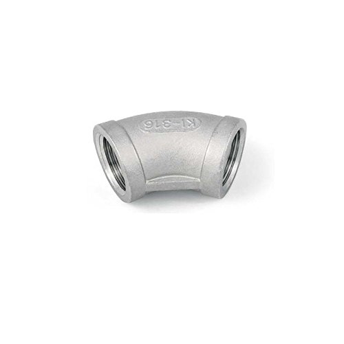 BSP 1/2" Female/Female 45 Degree Elbow Pipe Fitting - T316 (A4) Marine Grade Stainless Steel Pack Size : 1