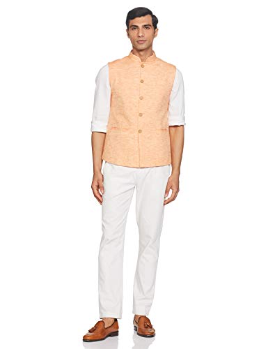 Image of Ethnix by Raymond Ethnix Mens Regular Fit Bundi (RTUA00095-E1 Light Orange 104