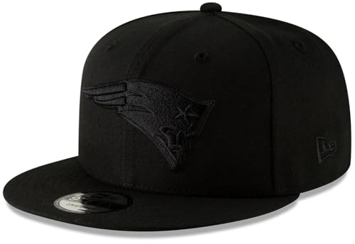 Gorras, Sports New Era NFL 9FIFTY - Gorra ajustable negra sobre negra, talla única, New England Patriots Black, Talla única