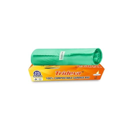 Image of Garbage Bags /Dustbin Bags - 120 Micron Heavy - Duty Trash Bags (20 x 20 Inches) - Medium Leak -Proof Bin Liners for Kitchen, Office & Industrial Use - 1500g Pack (Green, Pack of 2) - 24 Bags
