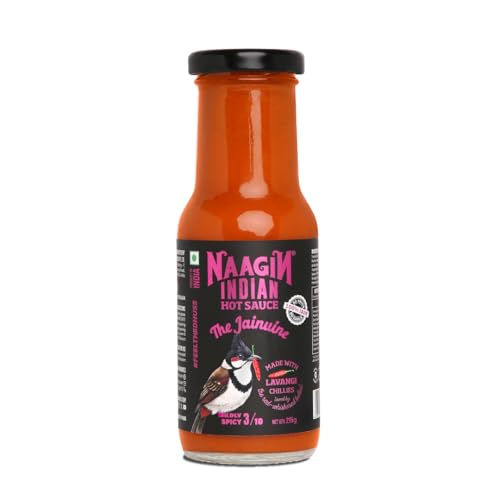 Image of Naagin Jainuine Hot Sauce (215g) | Jain Friendly | No Onion, No Garlic | Mildly Spicy | Fruity & Balanced | Vegan | Dip, Cook | Perfect for Snacks, Indian Meals & Cooking