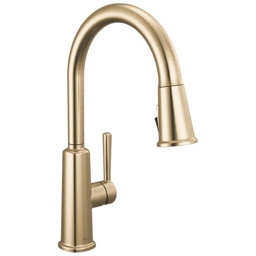 Delta Finnridge Brushed Gold Kitchen Faucet with Pull Down Sprayer, High Pressure ProClean Spray...