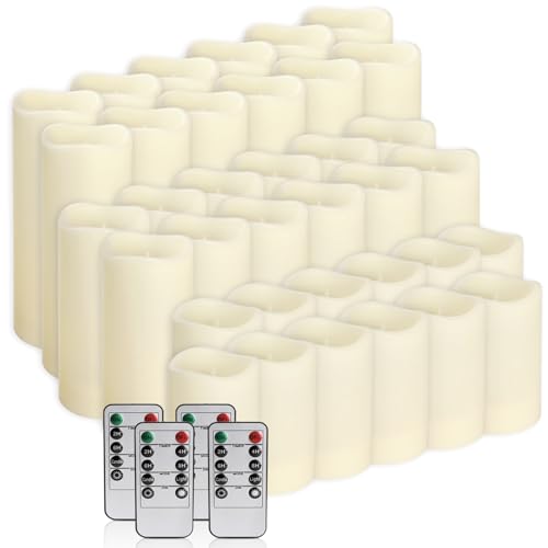 Image of fclayvts 36-Pack LED Flameless Candles with Remote Control - Perfect for Home, Parties, and Special Occasions - Create a Magical Ambiance Effortlessly(Three Sizes)