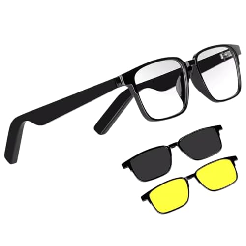 CLYDE COLLECTIONS Smart Bluetooth Sunglasses for Men,Open Voice Control Video Sports Hiking Augmented Reality with Air Conduction,UV Protection and Hands Free Quick Charge CLYDE COLLECTIONS Smart Bluetooth Sunglasses for Men,Open Voice Control Video Sports Hiking Augmented Reality with Air Conduction,UV Protection and Hands Free Quick Charge