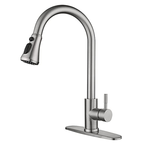 Grifos de cocina extraíbles de acero inoxidable cepillado con diseño comercial moderno 2