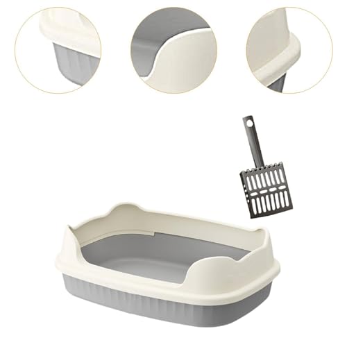 Arenero abierto para gato resistente Gralara gris miniatura 5