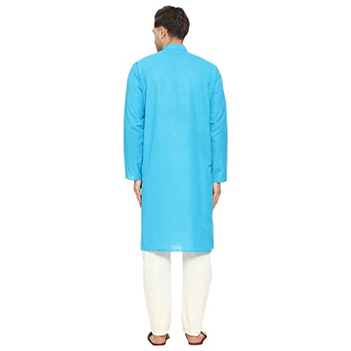 Image of ITOS365 Men Cotton Blend Kurta Pyjama Set Party Fashion Regular Ethinic Wear Indian Dress Gift for Men