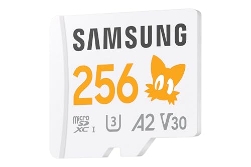 Samsung Sonic the Hedgehog(TM) microSD-Karte + SD-Adapter, Speicherkarte mit 256 GB, UHS-I U3, Full HD & 4K UHD, 180 MB/s Lesen, 130 MB/s Schreiben, Datenspeicher f&uuml;r Handheld-Konsolen, MB-MD256SA/LC1