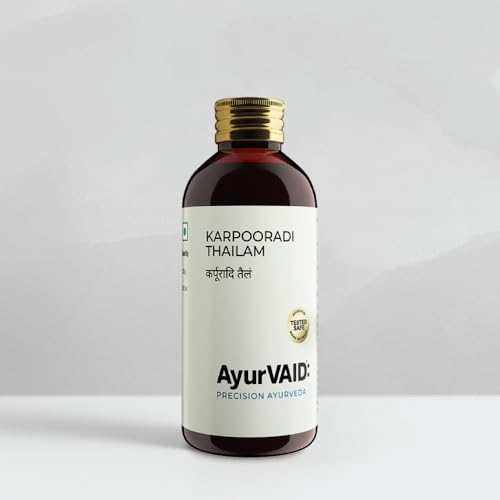 Image of Karpooradi Thailam 200ml | First & Only TESTED SAFE for Heavy Metals | Ayurveda Medicine for Pain Relief | Joint & Muscle Pain, Chest Congestion Relief | With Camphor & Sesame Oil