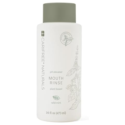 CariFree Naturals Mouth Rinse | pH Elevated, Fluoride-Free, with Magnolia Bark & Essential Oils, Organic Ingredients, Alcohol-Free, Dentist Recommended, Made in The USA, Wild Mint Flavor, 16 fl oz Cover